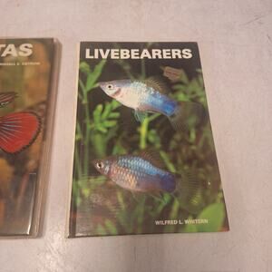 Livebearers by Wilfred L. Whitern And Betas 2 Lot Box Fish Tank